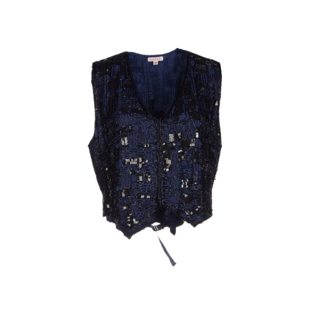 P.A.R.O.S.H Midnight Blue Embroidered Gilet, Size M (international)